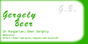 gergely beer business card